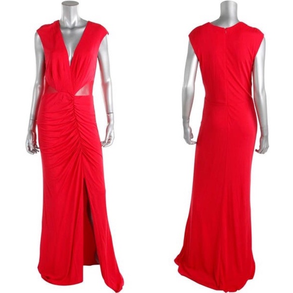 *SOLD* 🆕 ABS by Allen Schwartz Red Jersey Gown - Picture 2 of 3